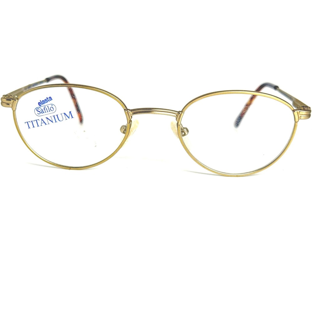 Safilo Elasta Titanium 532 PF6 Eyeglasses Gold Oval Frames Italy 140mm Vintage